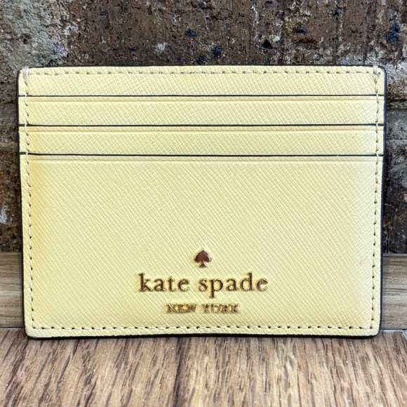 Kate Spade Madiron Small Slim Card Holder In Light Yellow - Picture 1 of 3